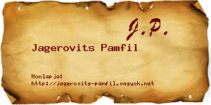 Jagerovits Pamfil névjegykártya